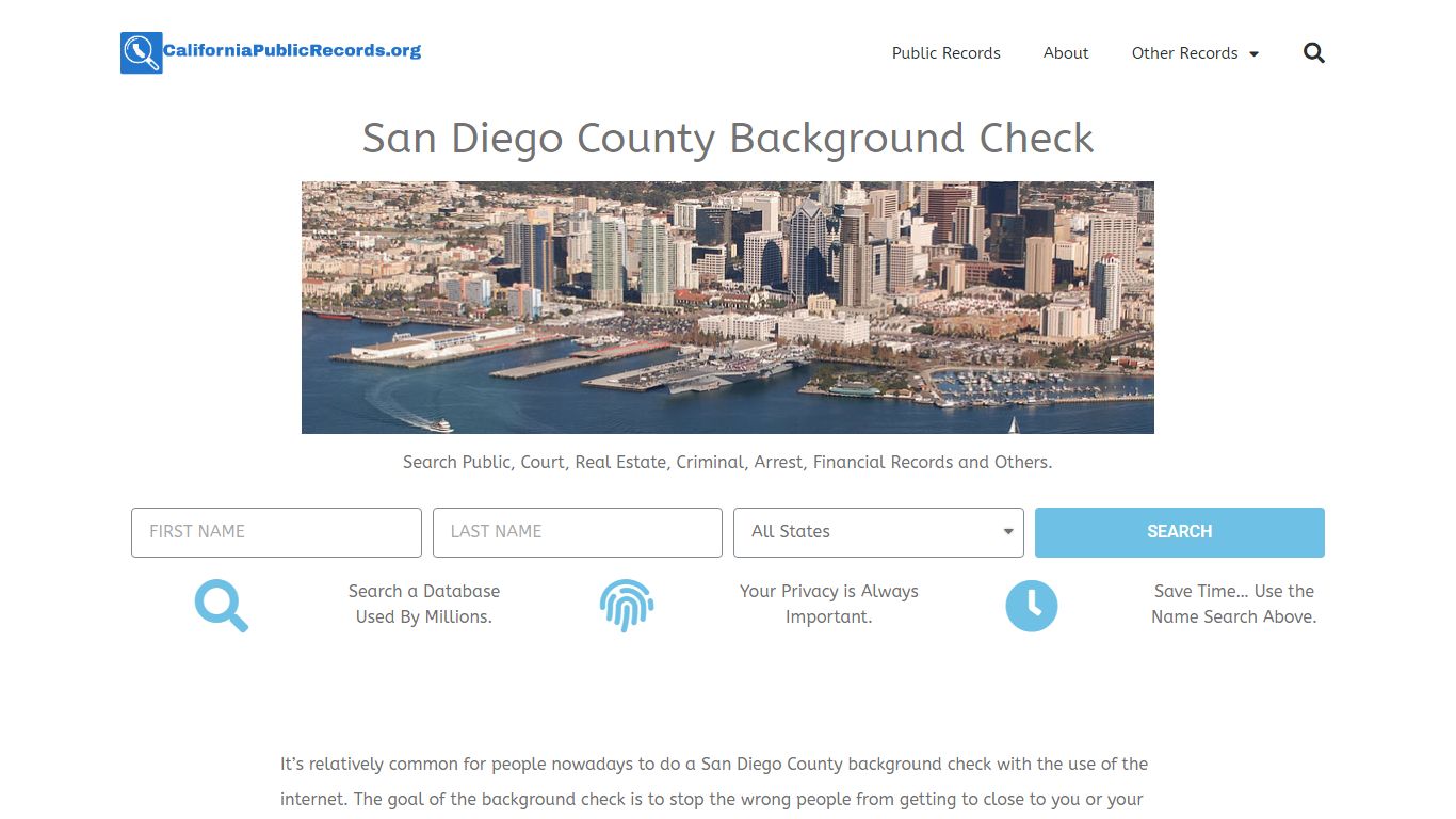 San Diego County Background Check | CaliforniaPublicRecords.org