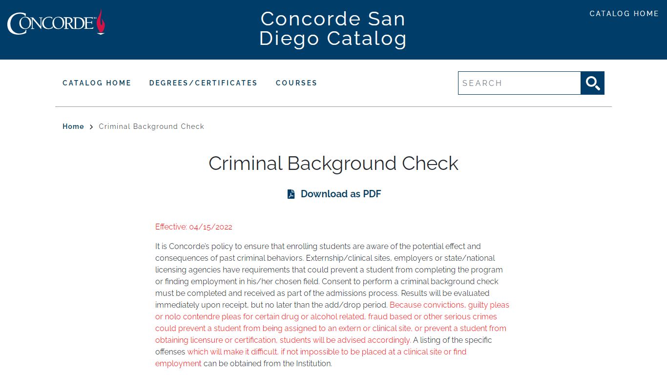 Criminal Background Check | San Diego Catalog