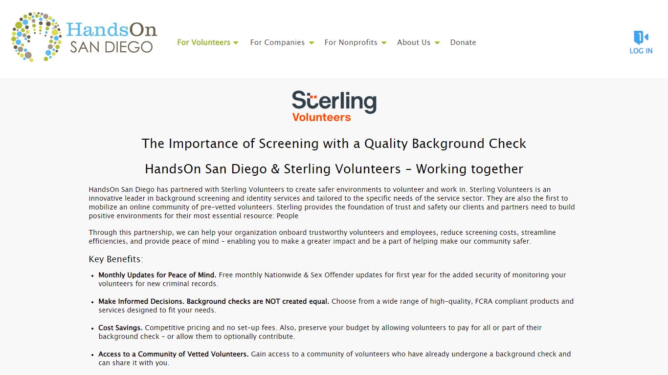 HandsOn San Diego | Volunteer Background Checks