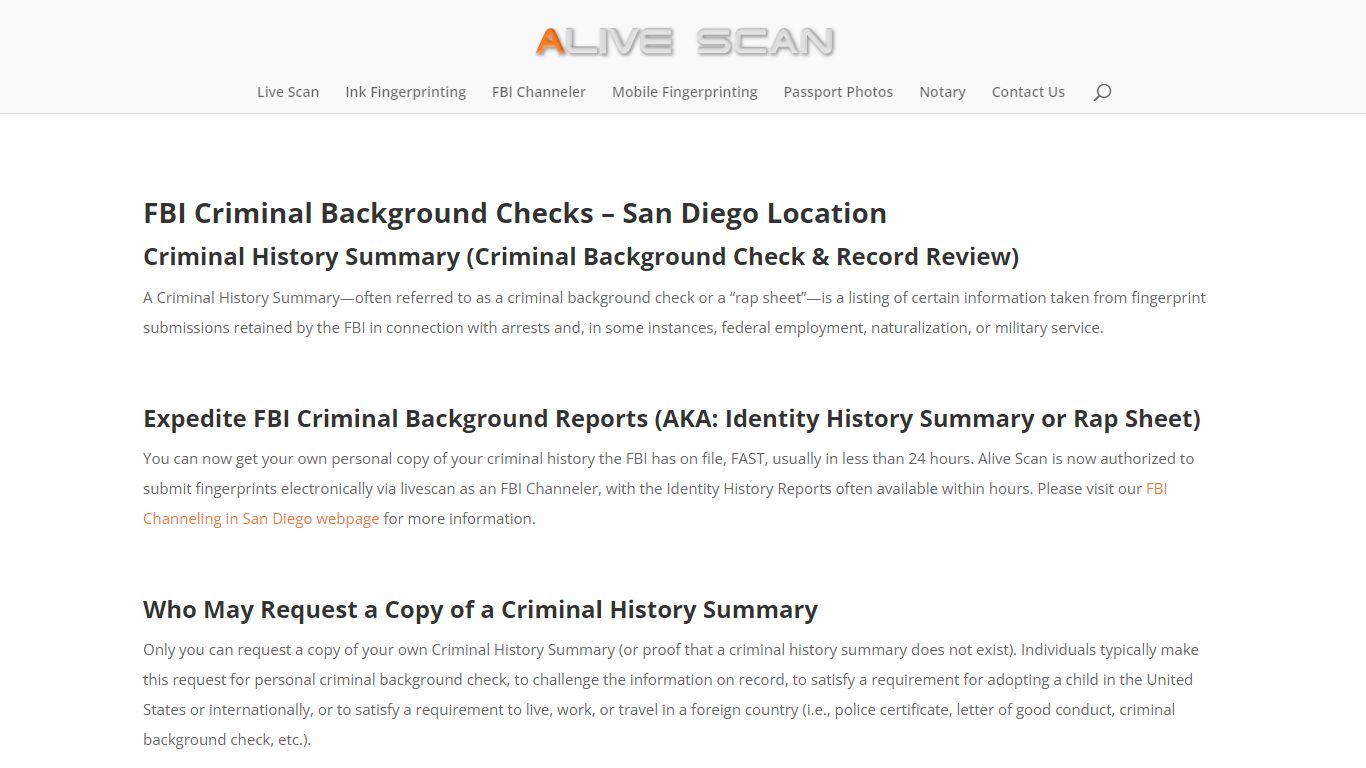 FBI Criminal Background Checks – San Diego Location